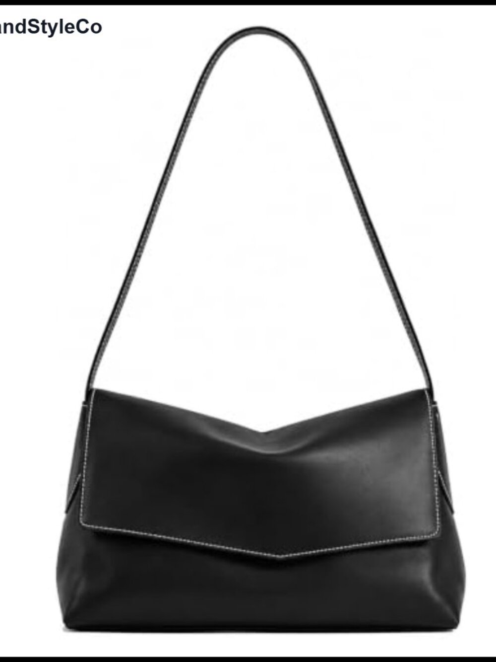Slouchy Shoulder Bag Vegan Leather Hobo Flap Wide Strap Purse for Women